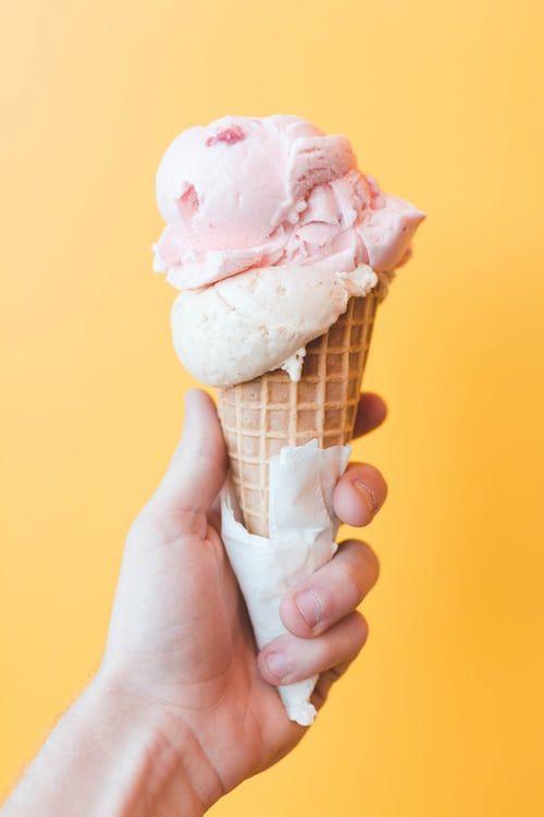 Hand holding an ice cream