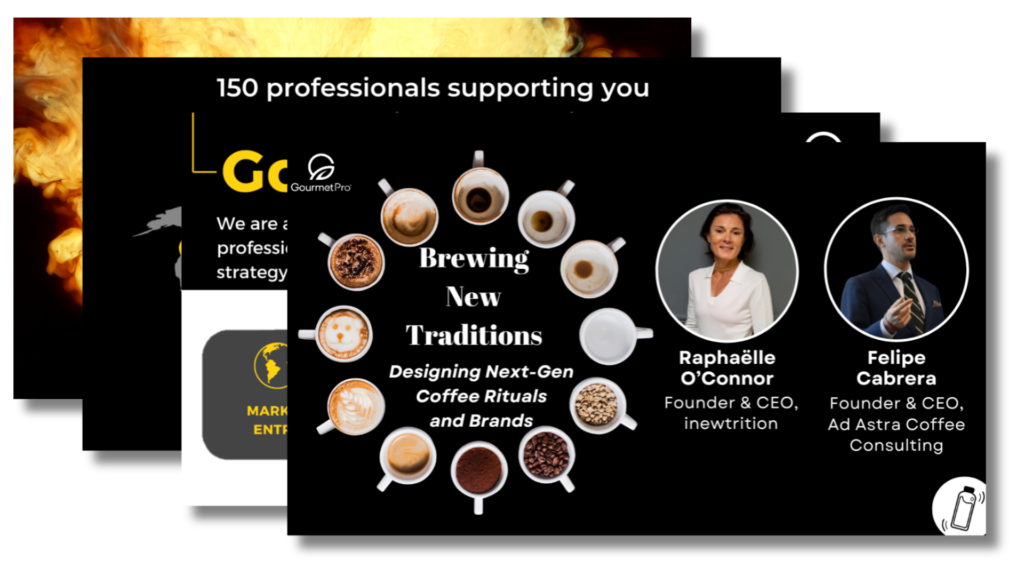 Preview of slides from the webinar, "Brewing New Traditions: Designing Next-Gen Coffee Rituals and Brands"
